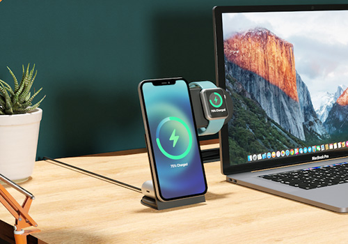 Design Awards Winner - Universal Designovation Lab Inc. -  3 in 1 Wireless MagSafe Slimmest  Charger