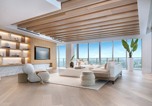 Design Awards Winner - Legno Bastone Wide Plank Flooring - Auberge Penthouse