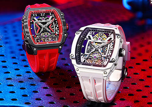 Design Awards Winner - Shenzhen Jieyong Starking Clocks and Watches Co., Ltd. - Starking Carbon fiber case men's tourbillon fully automatic 