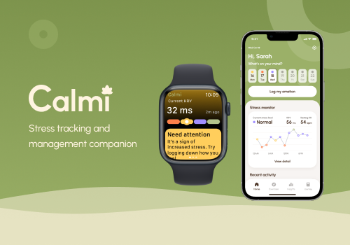 Design Awards Winner - Mengqiu Hu - Calmi - Stress tracking and management companion